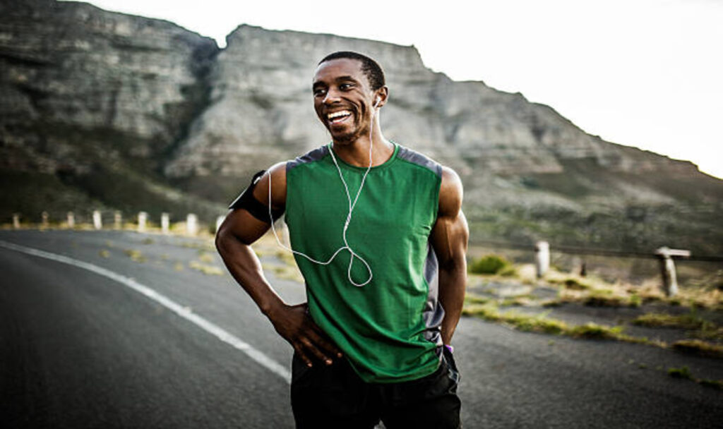 Athlete smiling
