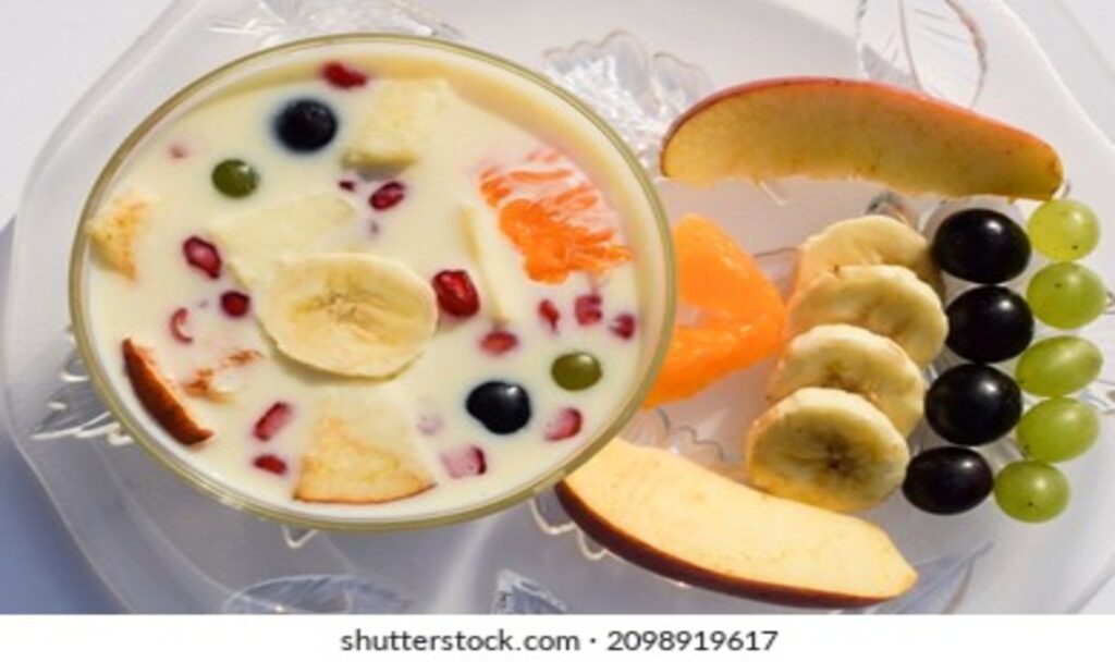 Fruit and fruit custard