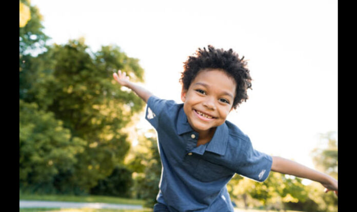 Child happy and playing