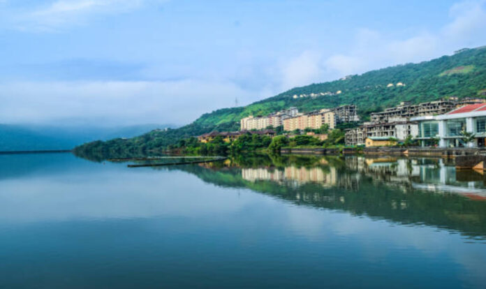 Lavasa city lake side view