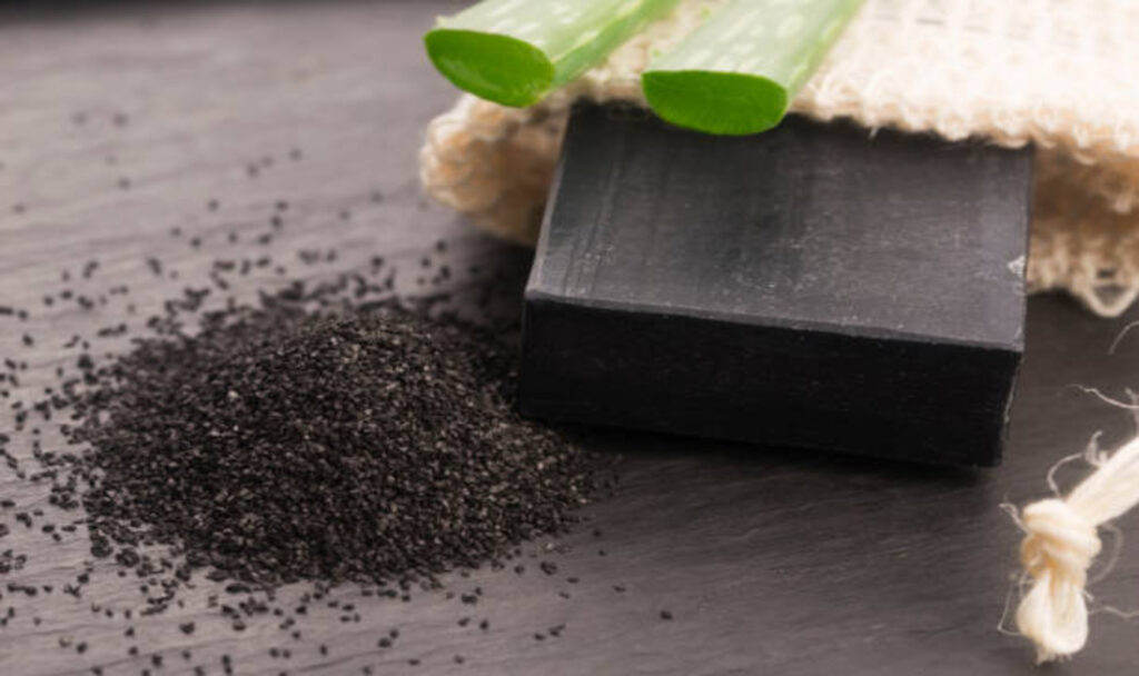 Charcoal soap with Aloe vera