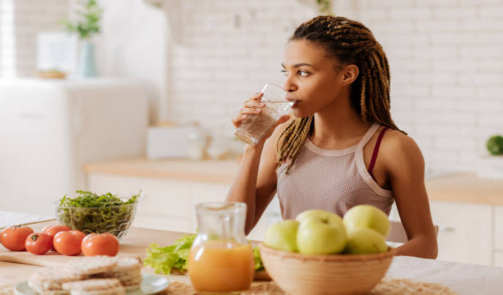 Woman drinking water