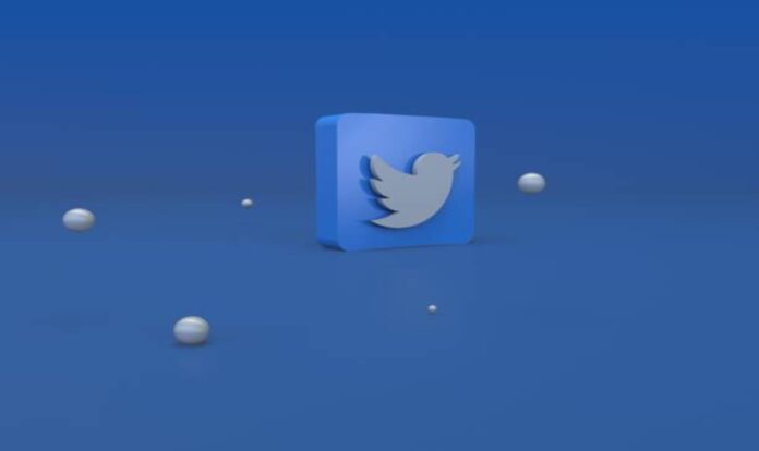 Twitter logo in three dimensional