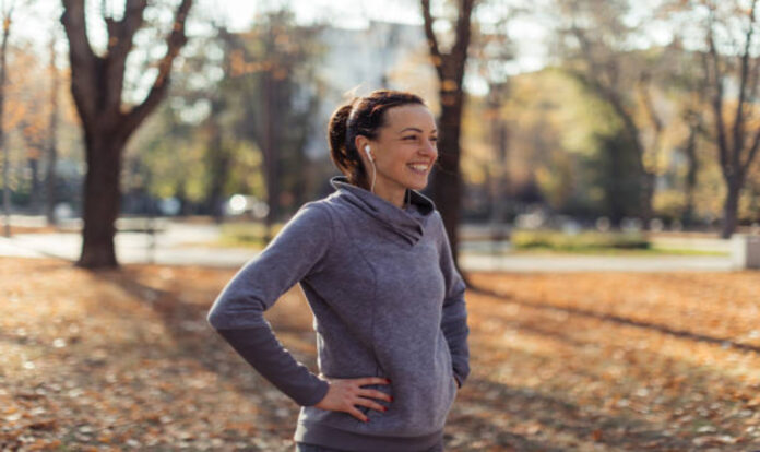 Woman having fresh air