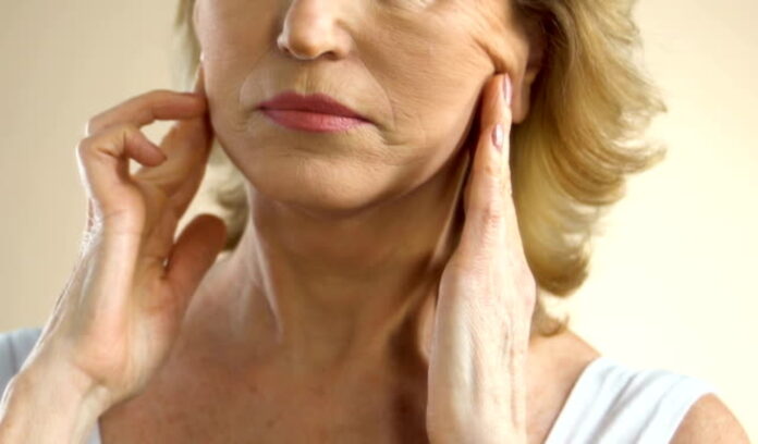 Wrinkles on woman face