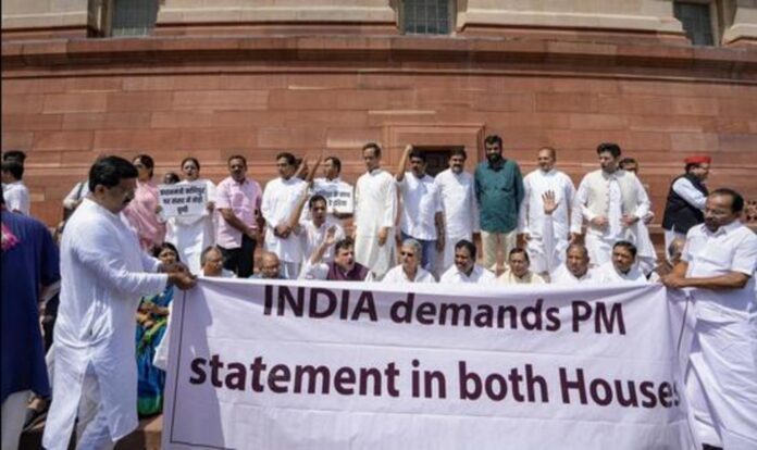 Opposition protest outside parliament