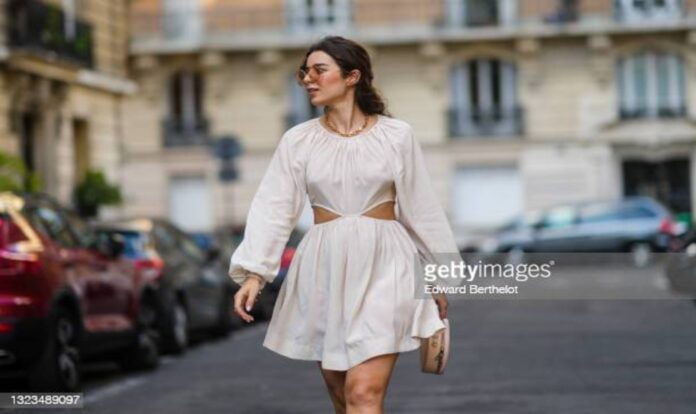 Women wearing cutout dress