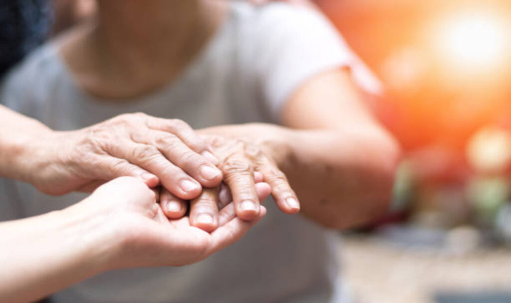 Hand on hands