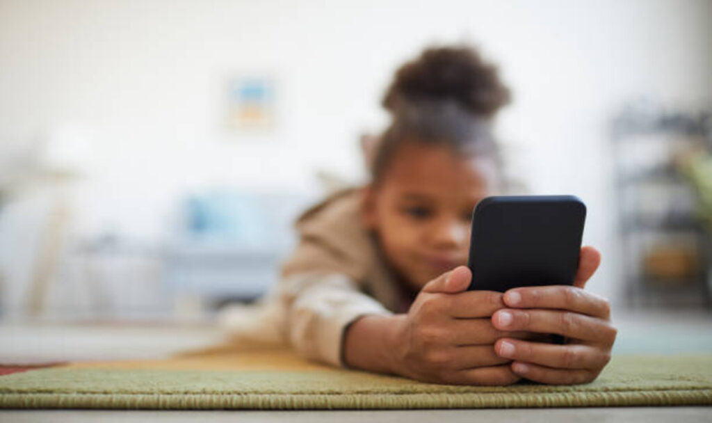 Kid using mobile
