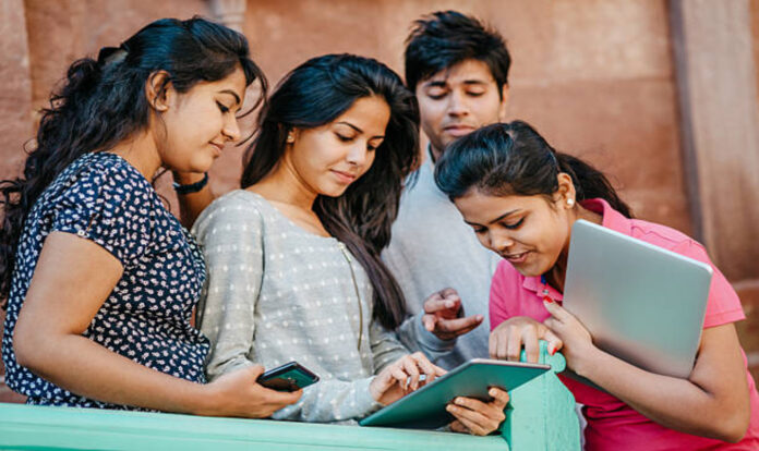 Students using gadgets