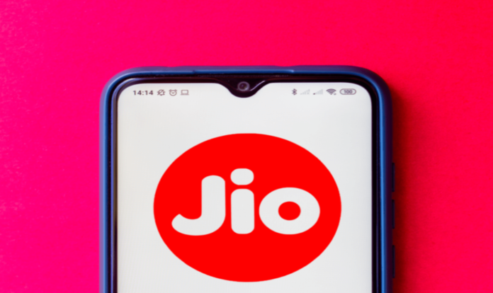 Jio displayed in Mobile