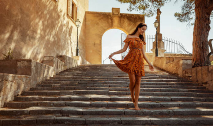 Woman wearing sundress