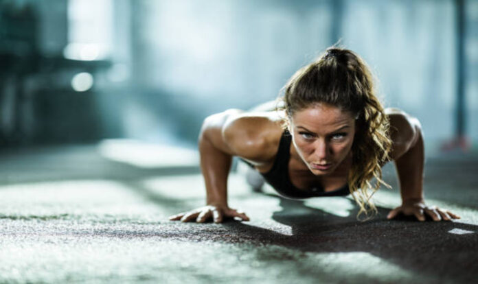 Woman doing push up