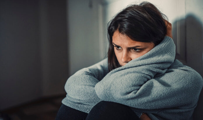 Woman having mental breakdown