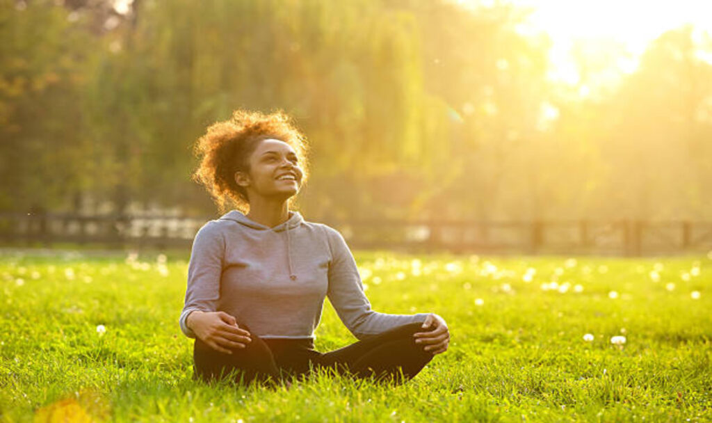Women sitting in yoga pose