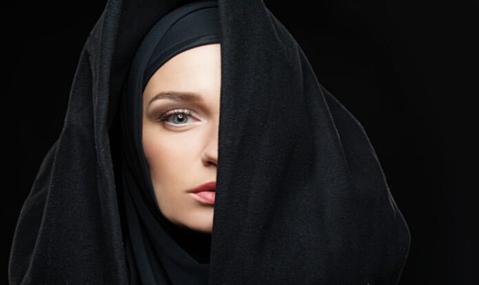 Woman wearing black hijab