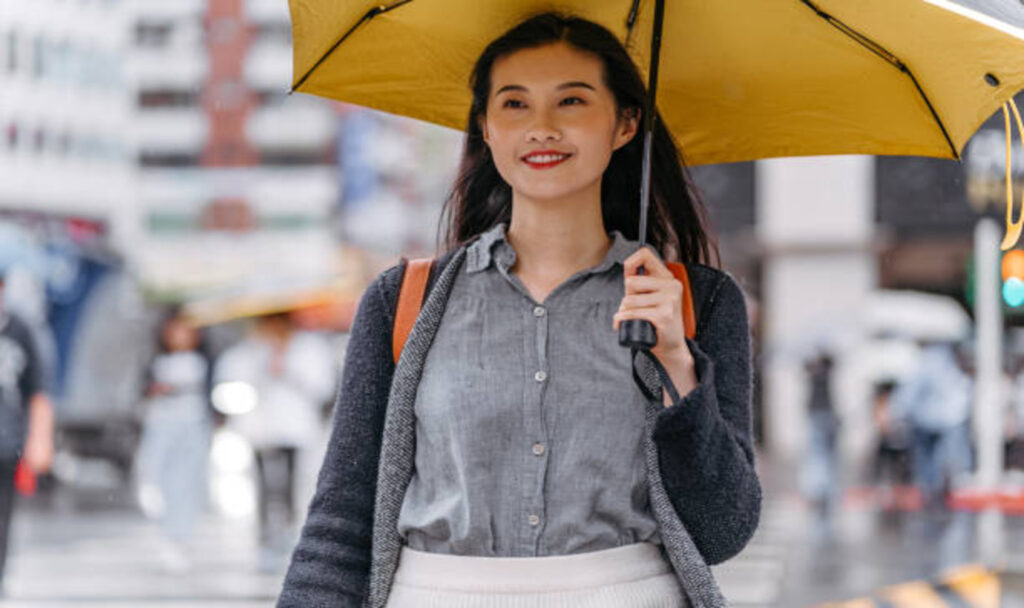 Woman with umbrella