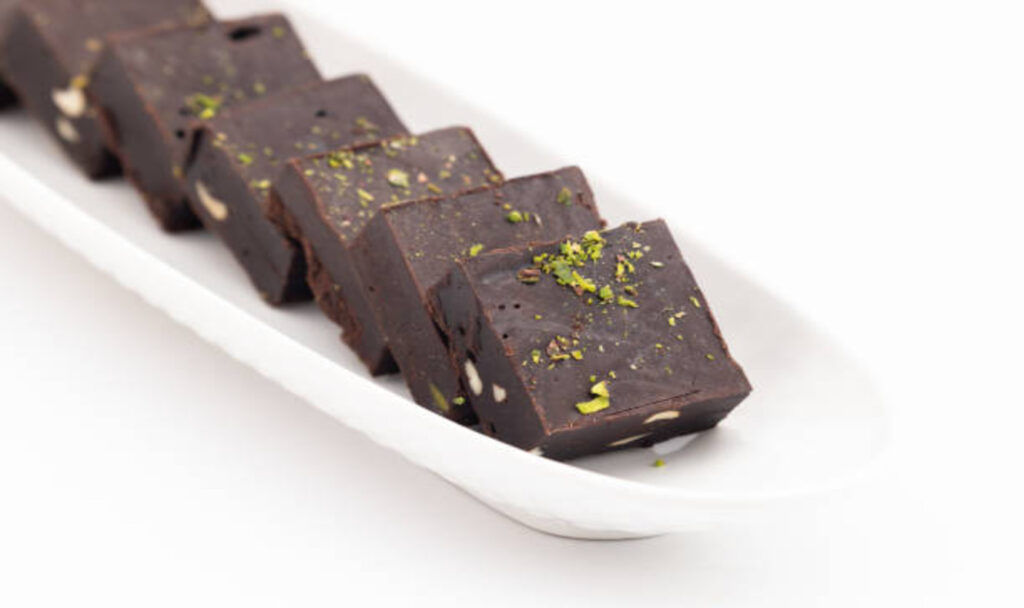 Chocolate almond burfi