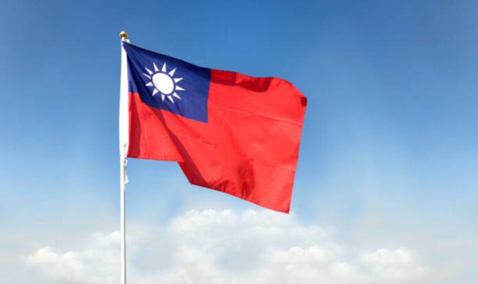 Taiwan flag waving