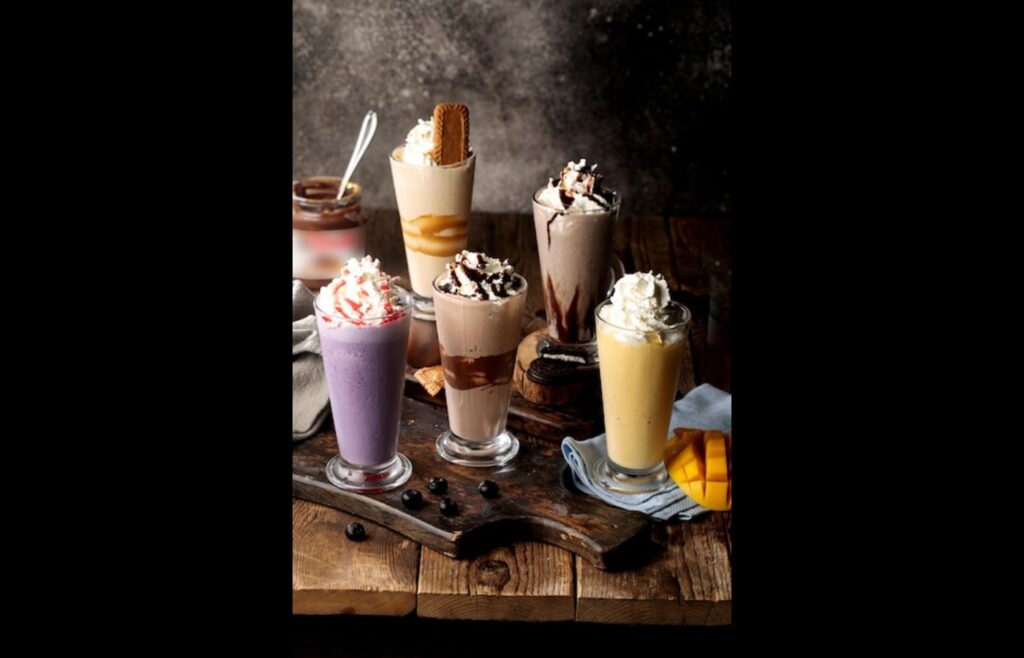 Variety of milkshakes